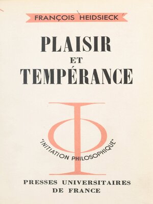 cover image of Plaisir et tempérance